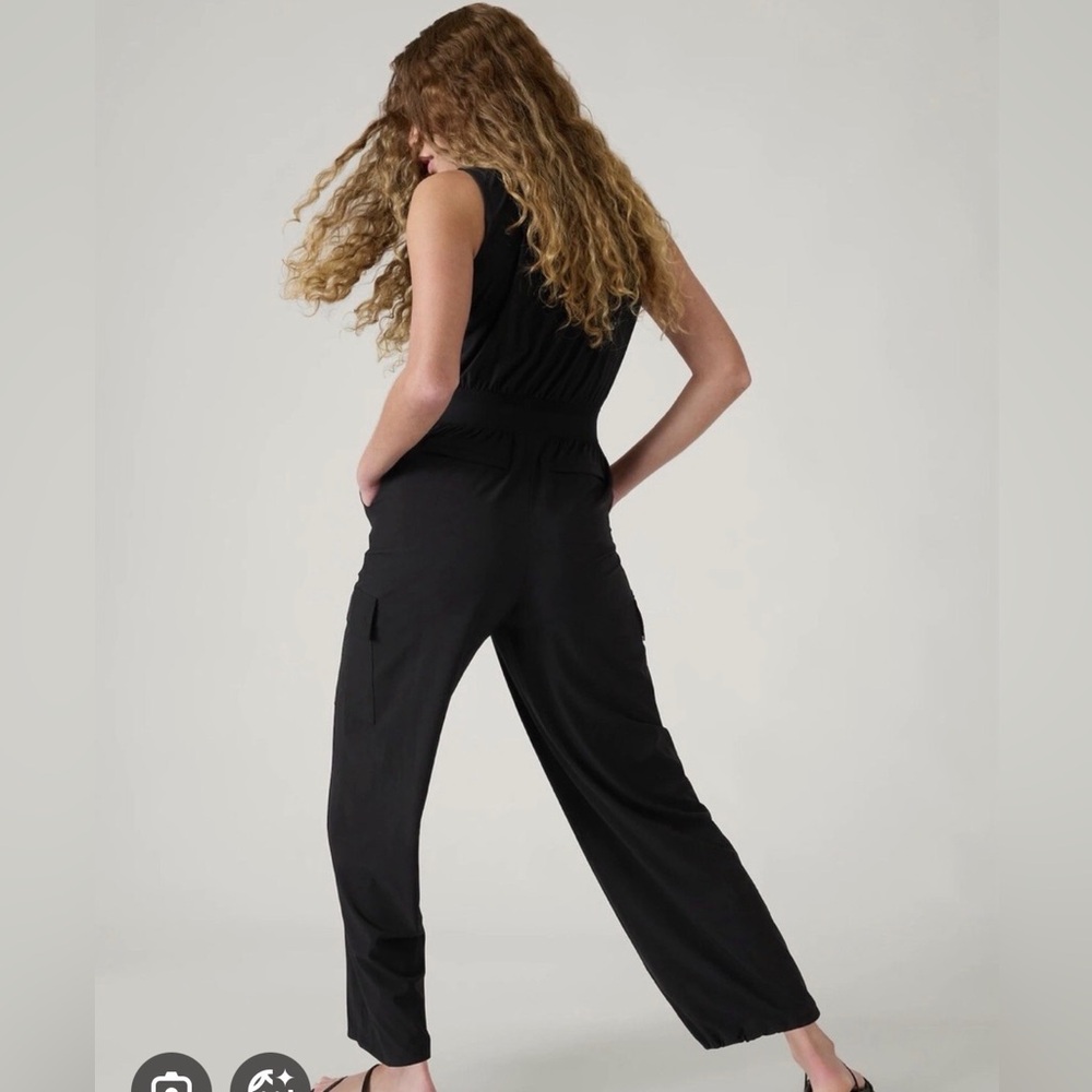Athleta Brooklyn Jumpsuit Black Sleeveless – Size 0 - Picture 2 of 7